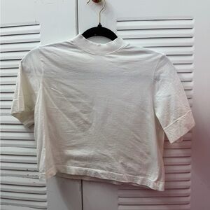 White Short Sleeve Crop Top